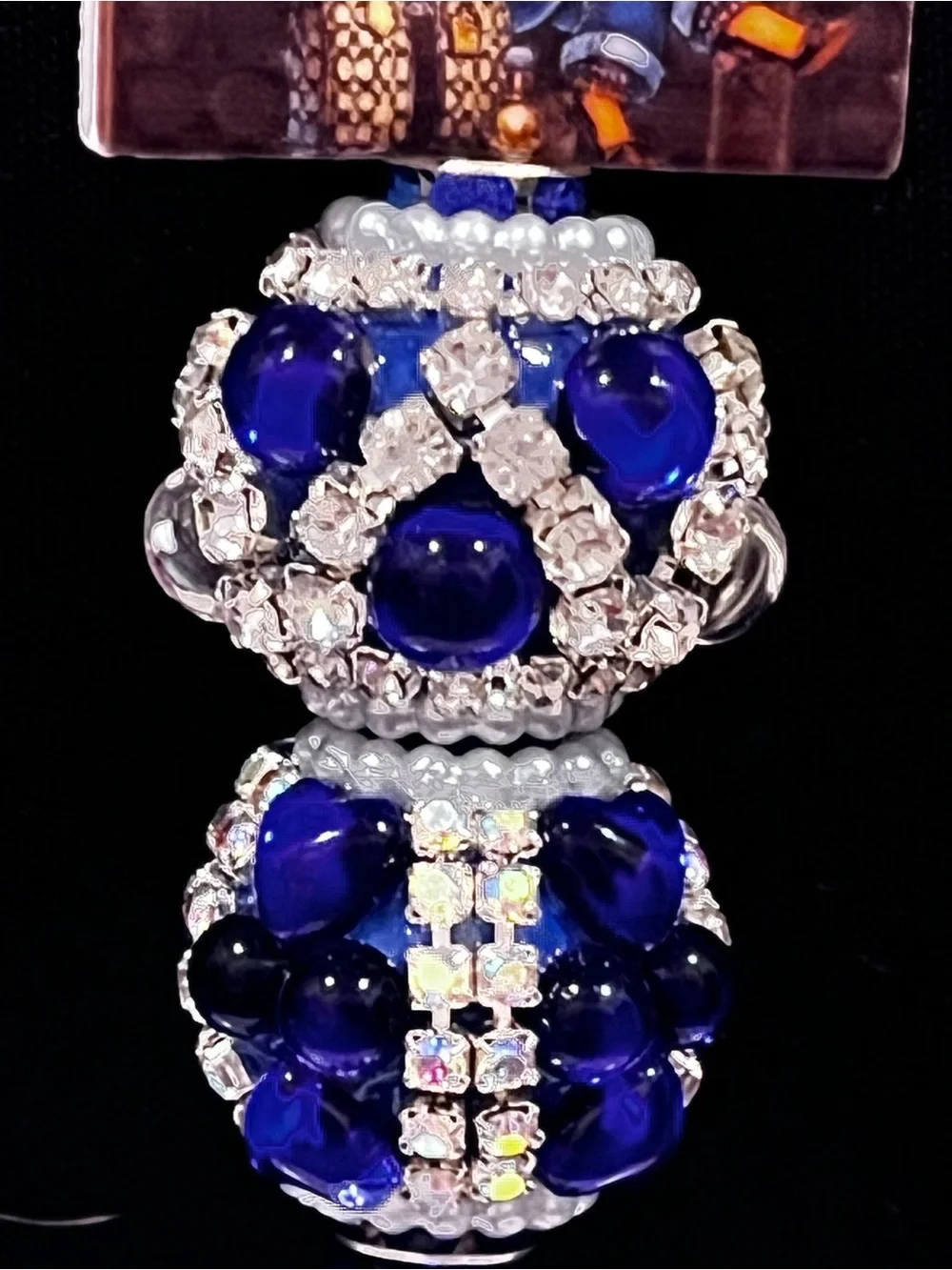 Betty Boop designer inspired dark blue silicone focal fancy beaded pen